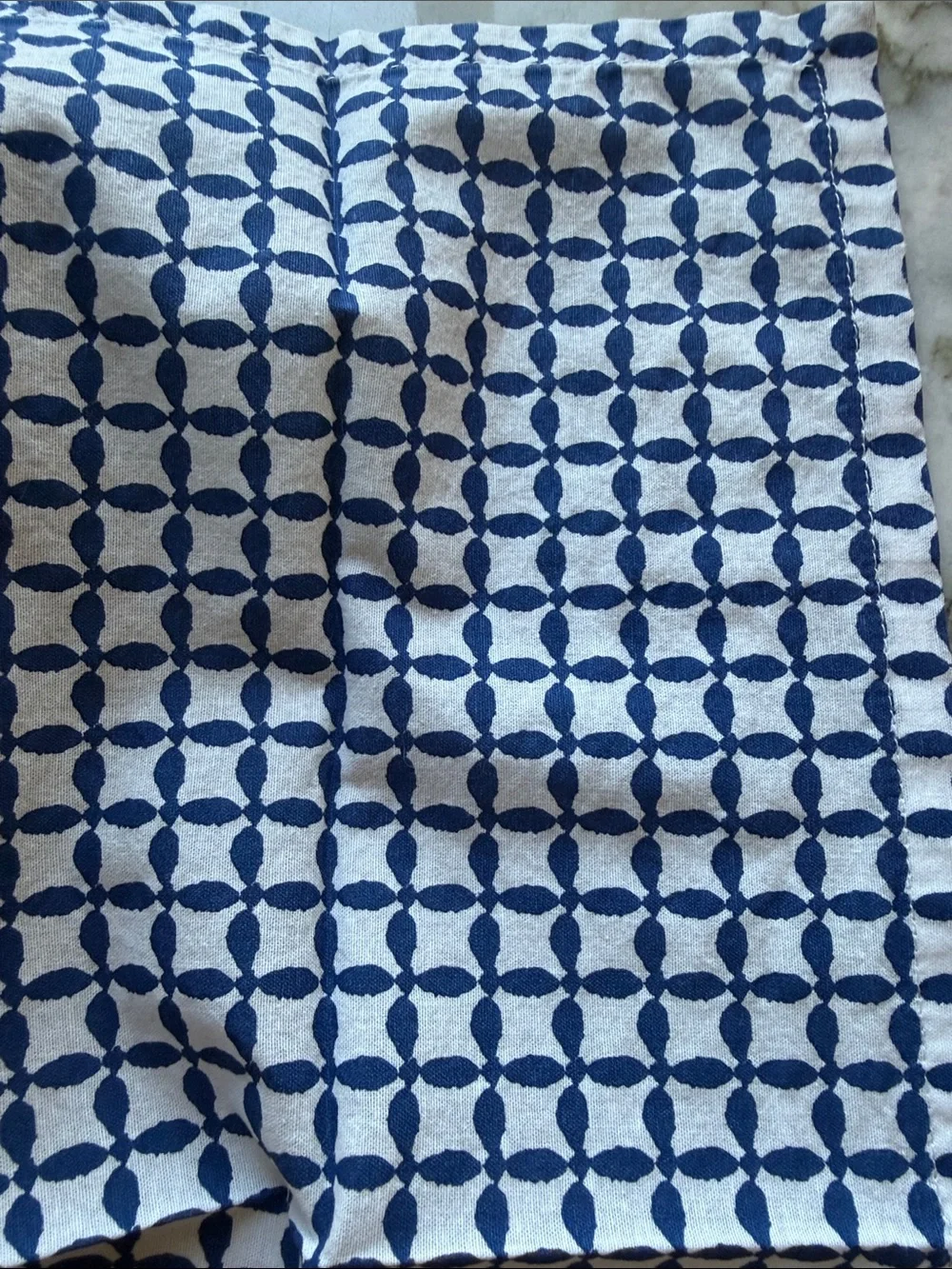 Cost Plus World Market Blue and White Geometric Dinner Napkins